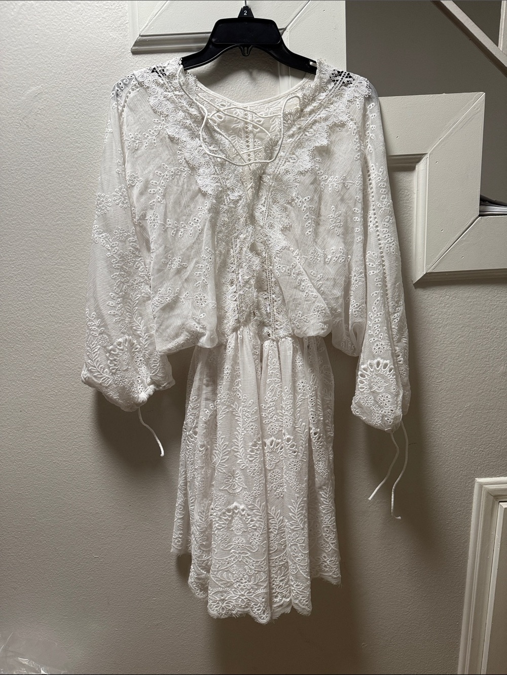 White Embroidered Peasant Dress - Elegant Boho Style
